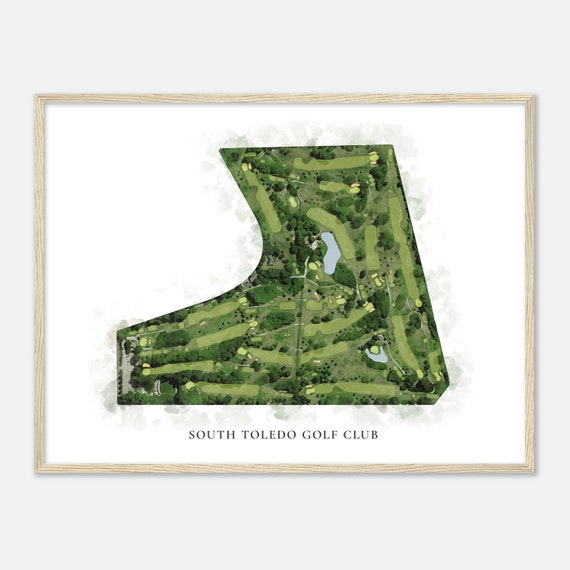 South Toledo Golf Club Ohio Classic Watercolor Map Golfer Gift Golf Wall Art Golf Poster Print Course Layout