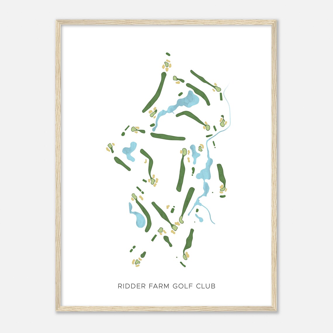 Ridder Farm Golf Club Massachusetts Modern Watercolor Map Golfer Gift Golf Wall Art Golf Poster Print Course Layout