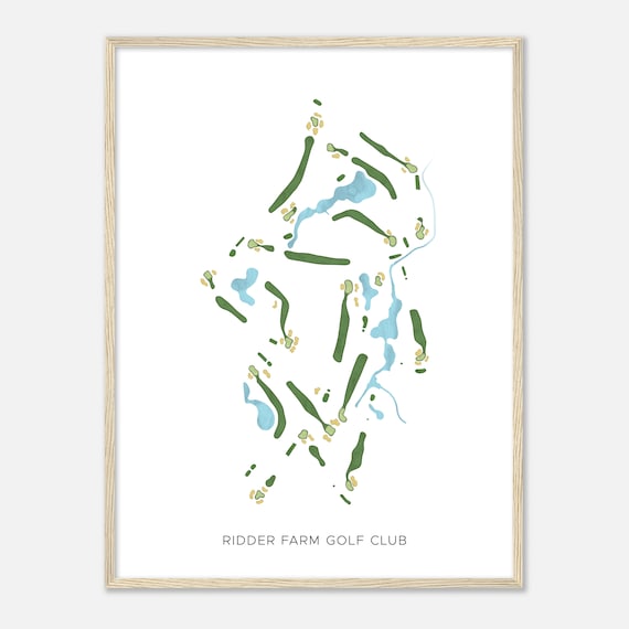 Ridder Farm Golf Club Massachusetts Modern Watercolor Map Golfer Gift Golf Wall Art Golf Poster Print Course Layout