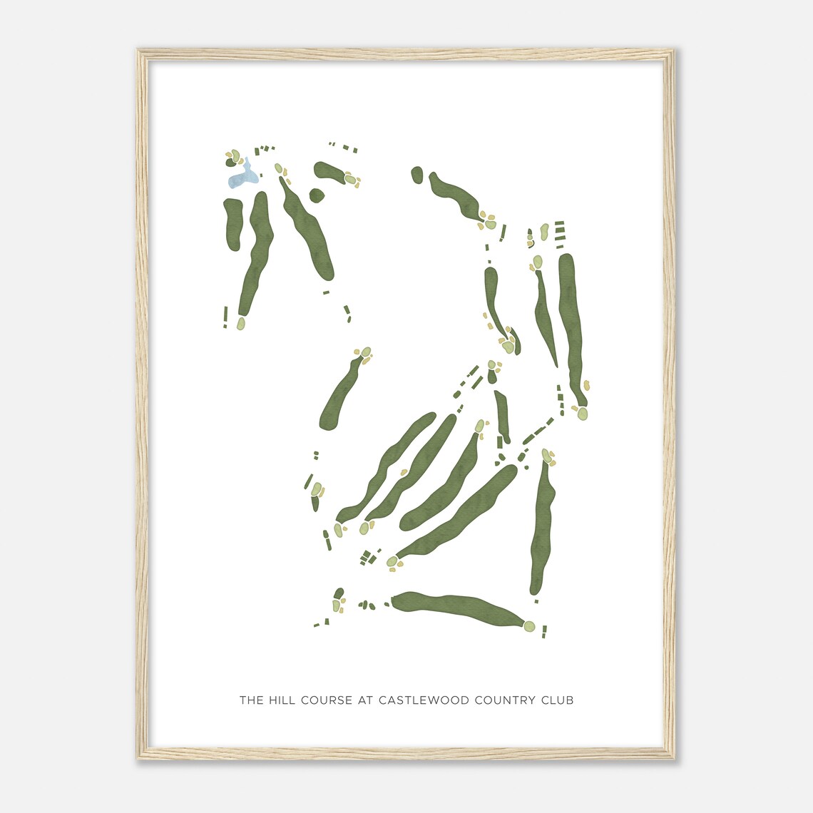 The Hill Course at Castlewood Country Club Modern Map Poster - Image 2