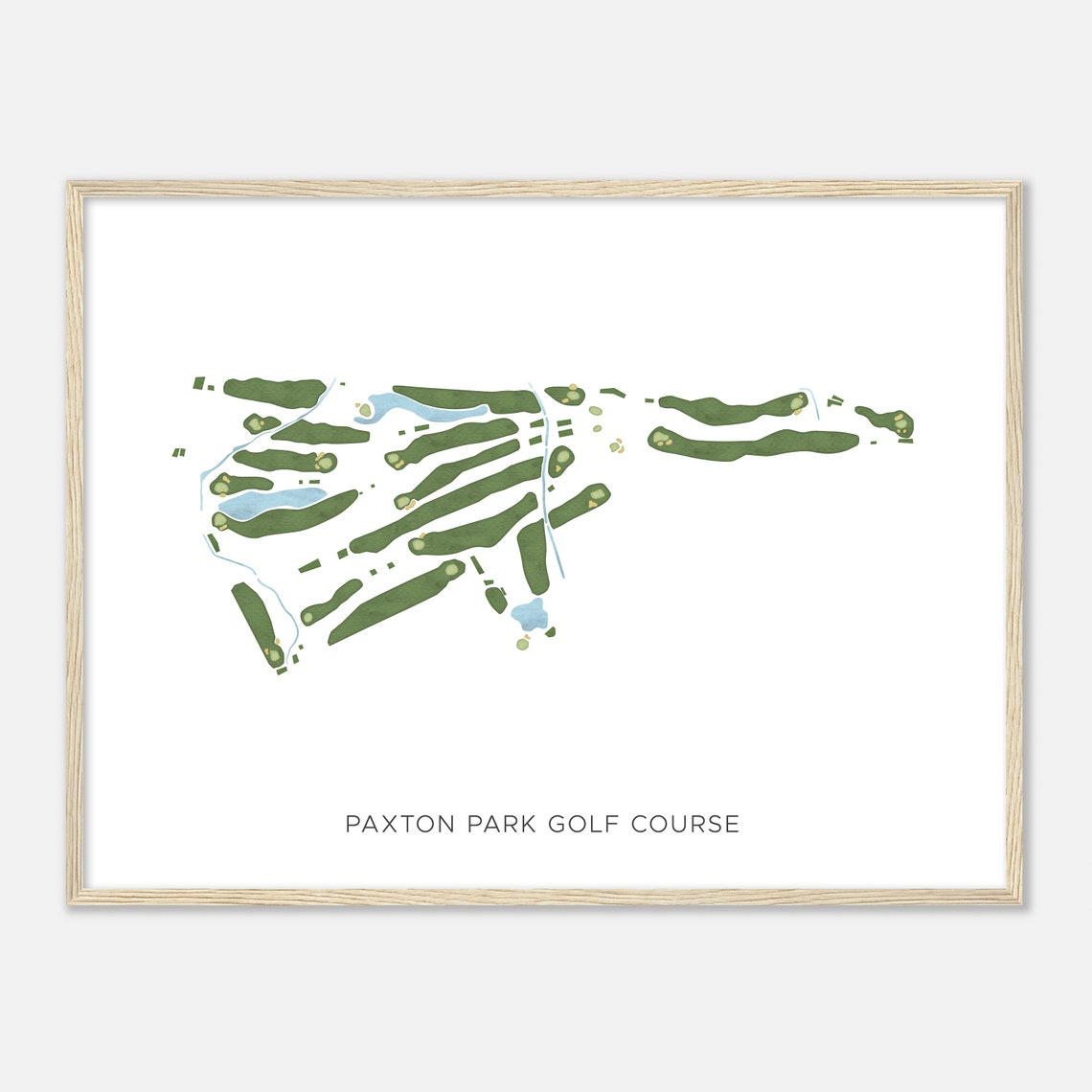 Paxton Park Golf Course Watercolor Layout Map Minimalist Wall Art - Image 2