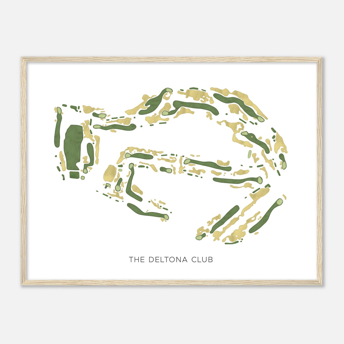 The Deltona Club Florida Modern Watercolor Course Map Poster - Image 2