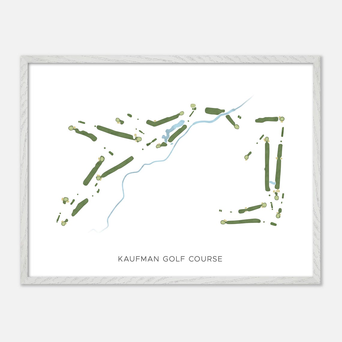 Kaufman Golf Course Minimalist Watercolor Creekside Map Poster - Image 4