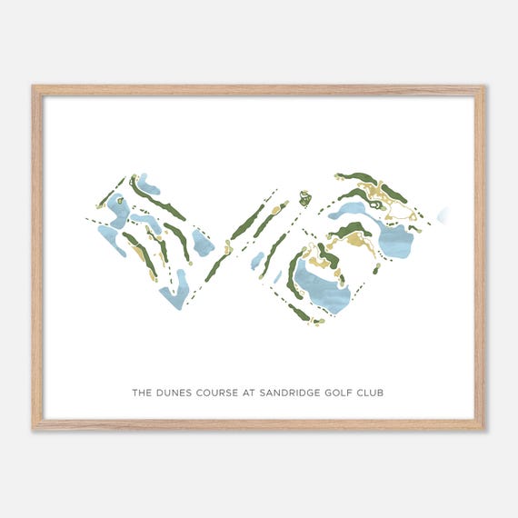 The Dunes Course At Sandridge Golf Club In Vero Beach Florida Modern Watercolor Map Golfer Gift Golf Wall Art Golf Poster Print