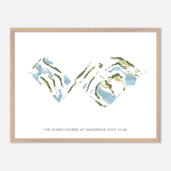 The Dunes Course at Sandridge Golf Club Vero Beach Florida Modern Map Poster