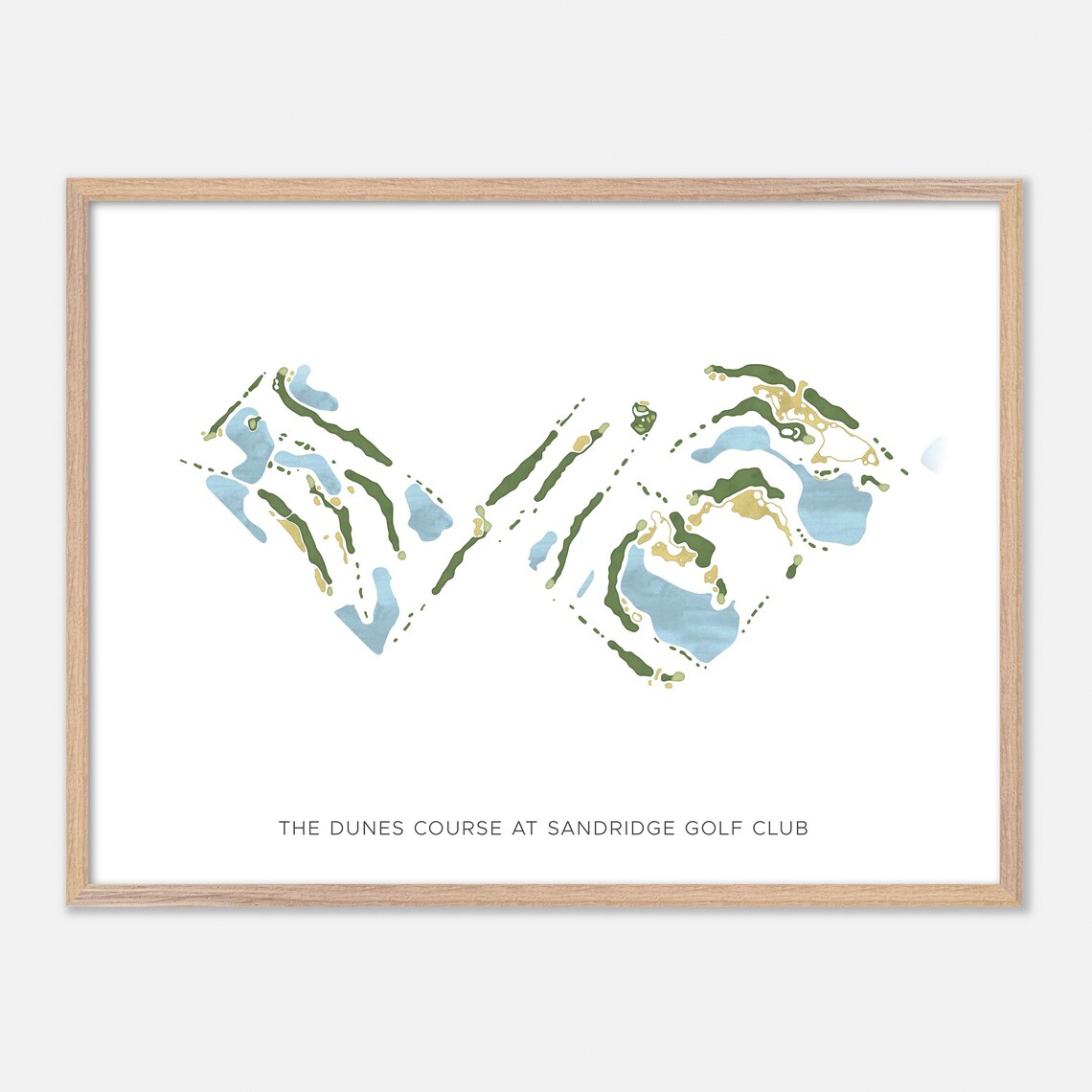 The Dunes Course at Sandridge Golf Club Vero Beach Florida Modern Map Poster