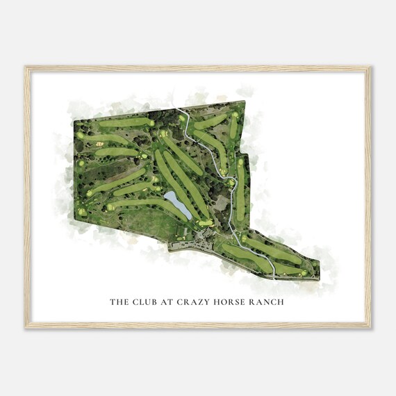 The Club At Crazy Horse Ranch California Classic Watercolor Map Golfer Gift Golf Wall Art Golf Poster Print Course Layout
