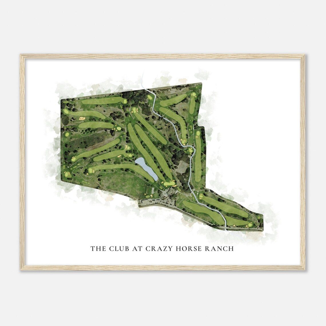 The Club at Crazy Horse Ranch California Classic Watercolor Map Poster
