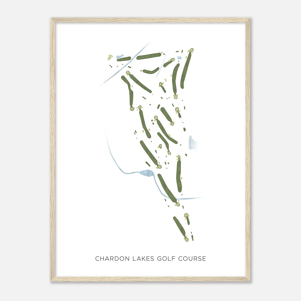 Chardon Lakes Golf Course Ohio Watercolor Map Print - Image 2