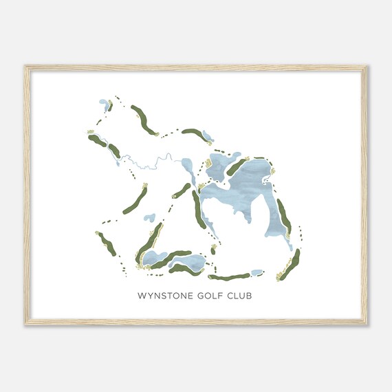 Wynstone Golf Club Illinois Modern Watercolor Map Golfer Gift Golf Wall Art Golf Poster Print Course Layout