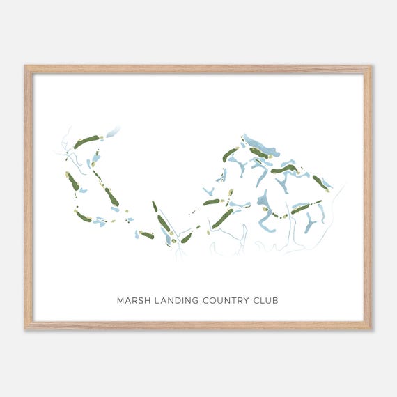 Marsh Landing Country Club In Ponte Vedra Beach Florida Modern Watercolor Map Golfer Gift Golf Wall Art Golf Poster Print