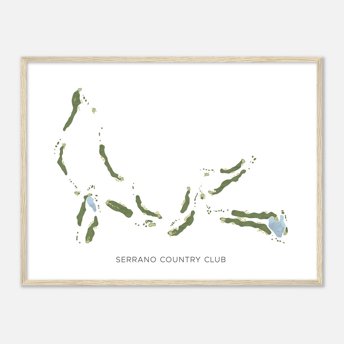 Serrano Country Club Watercolor Golf Course Map Poster Art Gift - Image 2