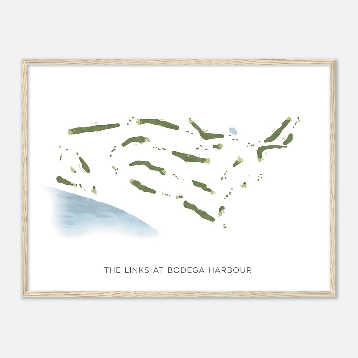 The Links At Bodega Harbour California Modern Watercolor Map Golfer Gift Golf Wall Art Golf Poster Print Course Layout - Image 2