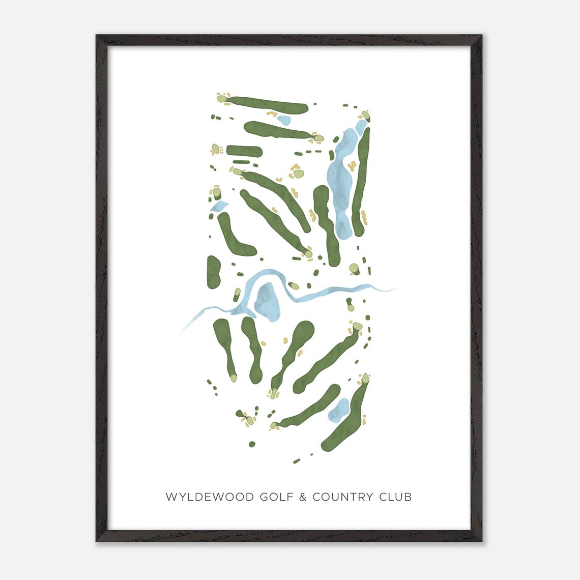 Wyldewood Golf Country Club Canada Modern Watercolor Map Poster - Image 2