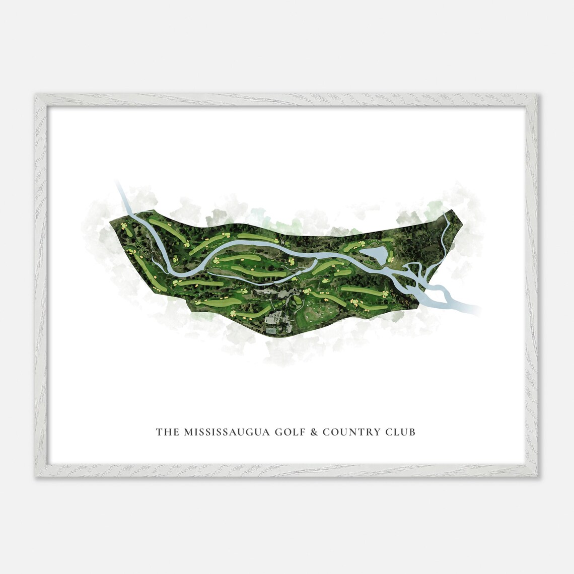 The Mississaugua Golf Country Club Classic Watercolor Map Poster - Image 3