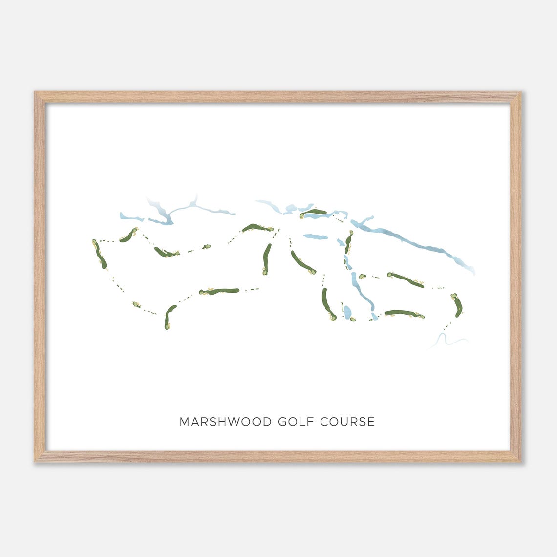 Marshwood Golf Course Modern Minimalist Course Map Art Poster