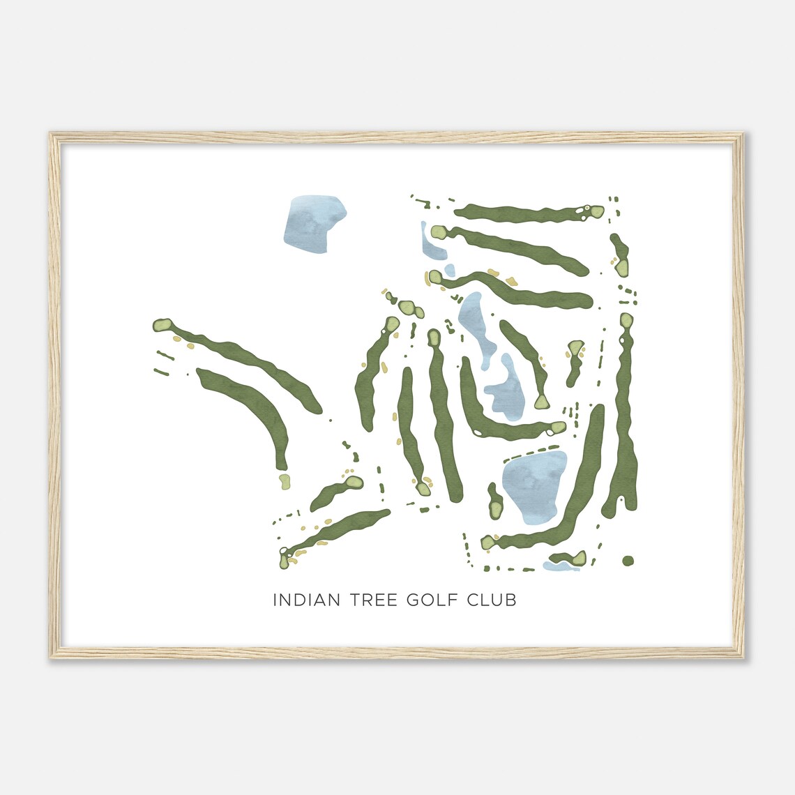 Indian Tree Golf Club Colorado Modern Watercolor Map Golfer Gift Golf Wall Art Golf Poster Print Course Layout