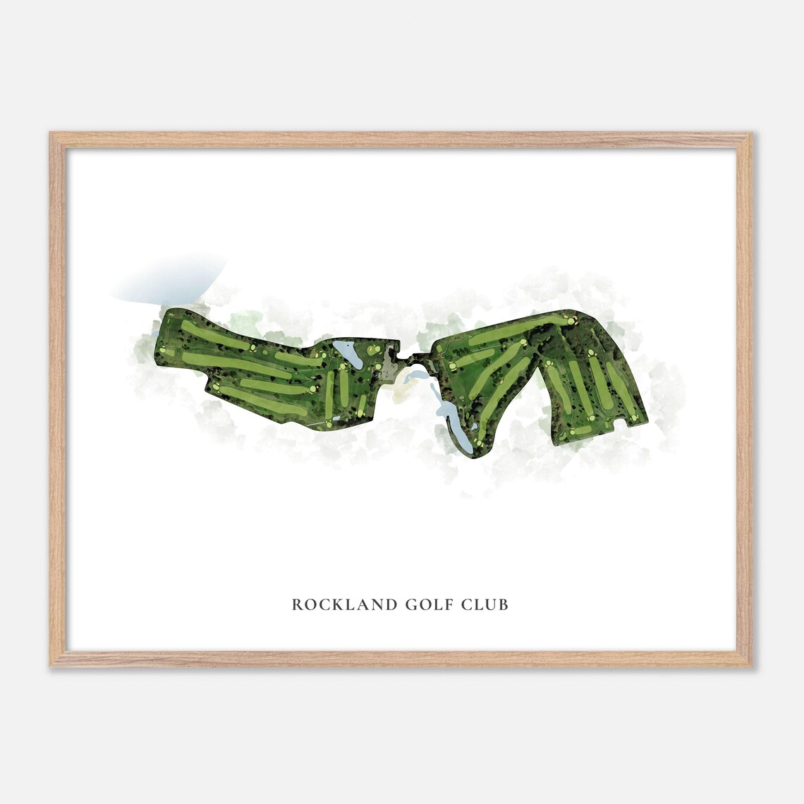 Rockland Golf Club Rockland ME Classic Watercolor Golf Map Poster