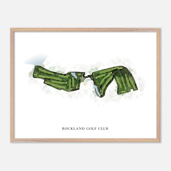 Rockland Golf Club In Rockland Maine Classic Watercolor Map Golfer Gift Golf Wall Art Golf Poster Print Course Layout