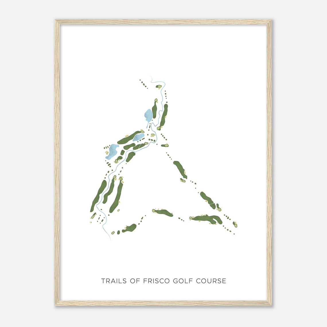 Trails Of Frisco Golf Course Texas Modern Watercolor Map Poster