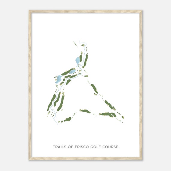 Trails Of Frisco Golf Course Texas Modern Watercolor Map Golfer Gift Golf Wall Art Golf Poster Print Course Layout