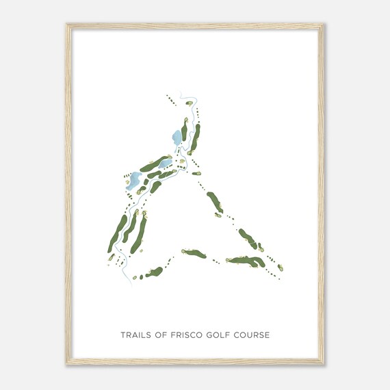 Trails Of Frisco Golf Course Texas Modern Watercolor Map Poster