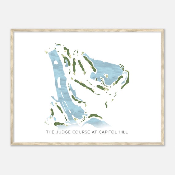 The Judge Course At Capitol Hill Alabama Modern Watercolor Map Golfer Gift Golf Wall Art Golf Poster Print Course Layout