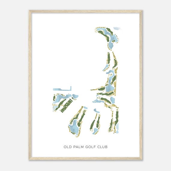Old Palm Golf Club Florida Modern Watercolor Map Golfer Gift Golf Wall Art Golf Poster Print Course Layout