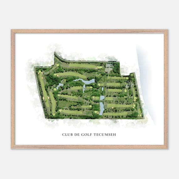 Club De Golf Tecumseh In Gatineau Canada Classic Watercolor Map Golfer Gift Golf Wall Art Golf Poster Print Course Layout