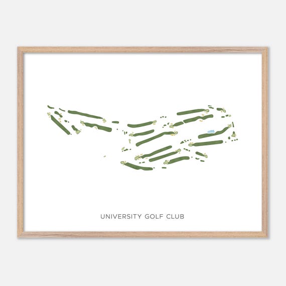 University Golf Club In Canada Modern Watercolor Map Golfer Gift Golf Wall Art Golf Poster Print Course Layout