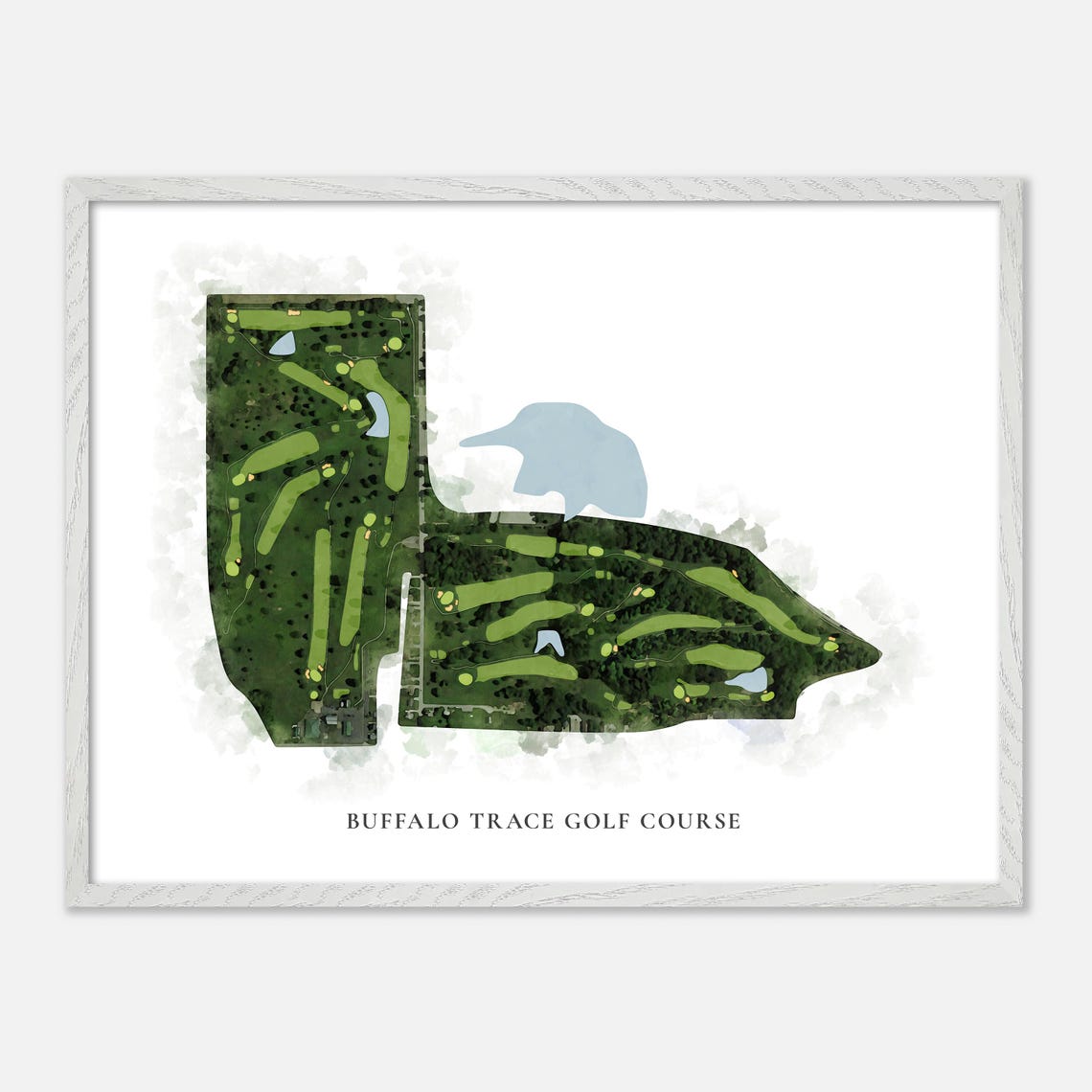 Buffalo Trace Golf Course Indiana Classic Watercolor Map Poster - Image 4