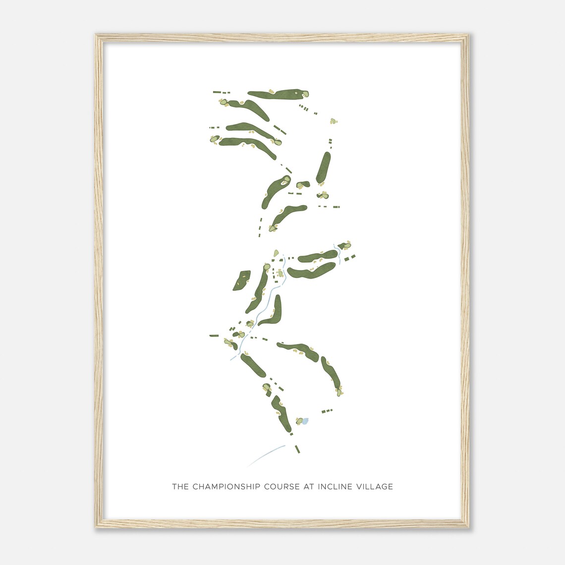 The Championship Course At Incline Village Nevada Modern Watercolor Map Golfer Gift Golf Wall Art Golf Poster Print Course Layout