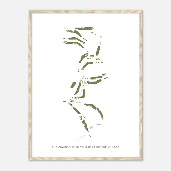 The Championship Course At Incline Village Nevada Modern Watercolor Map Golfer Gift Golf Wall Art Golf Poster Print Course Layout