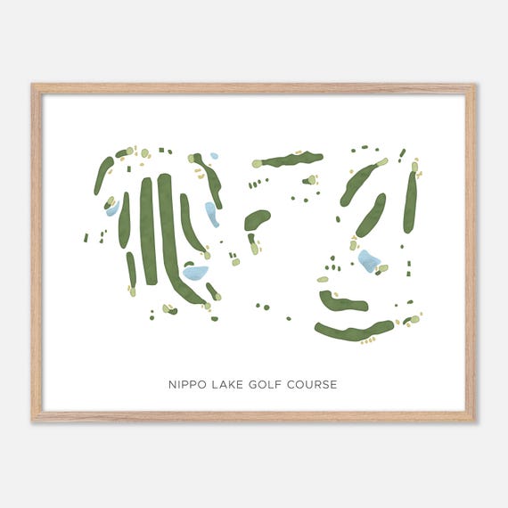 Nippo Lake Golf Course In Barrington New Hampshire Modern Watercolor Map Golfer Gift Golf Wall Art Golf Poster Print Course Layout