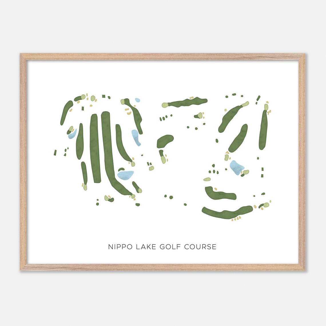 Nippo Lake Golf Course Barrington New Hampshire Watercolor Map Poster