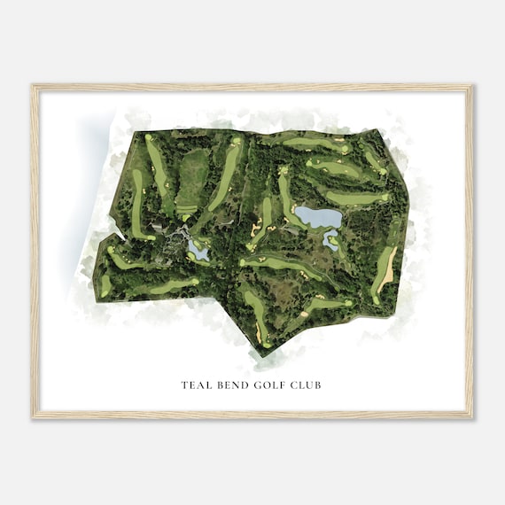 Teal Bend Golf Club California Classic Watercolor Map Golfer Gift Golf Wall Art Golf Poster Print Course Layout