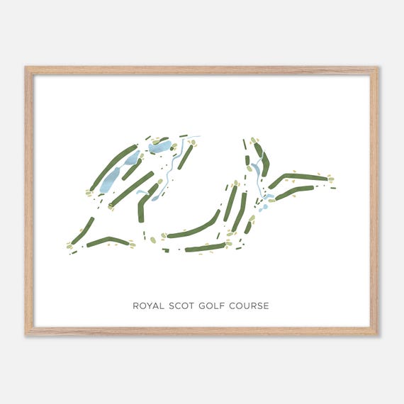 Royal Scot Golf Course In New Franken Wisconsin Modern Watercolor Map Golfer Gift Golf Wall Art Golf Poster Print Course Layout