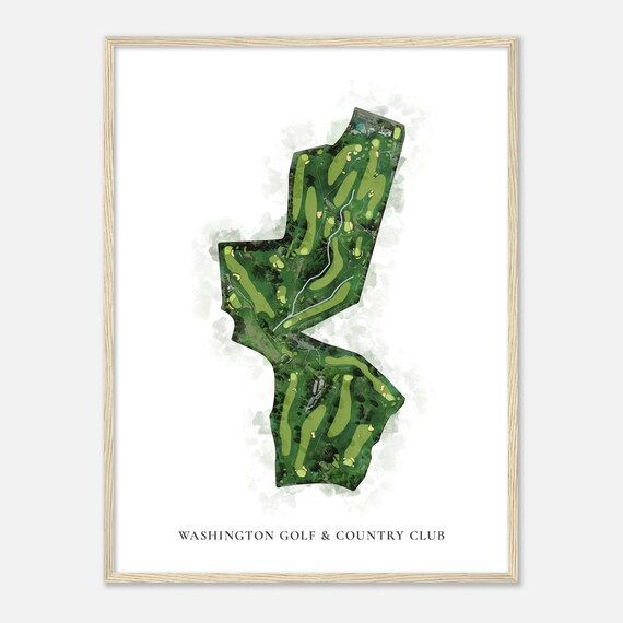 Washington Golf & Country Club Classic Watercolor Golf Course Map Poster