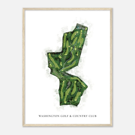 Washington Golf Country Club Virginia Classic Watercolor Map Golfer Gift Golf Wall Art Golf Poster Print Course Layout