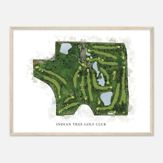 Indian Tree Golf Club Colorado Classic Watercolor Map Golfer Gift Golf Wall Art Golf Poster Print Course Layout