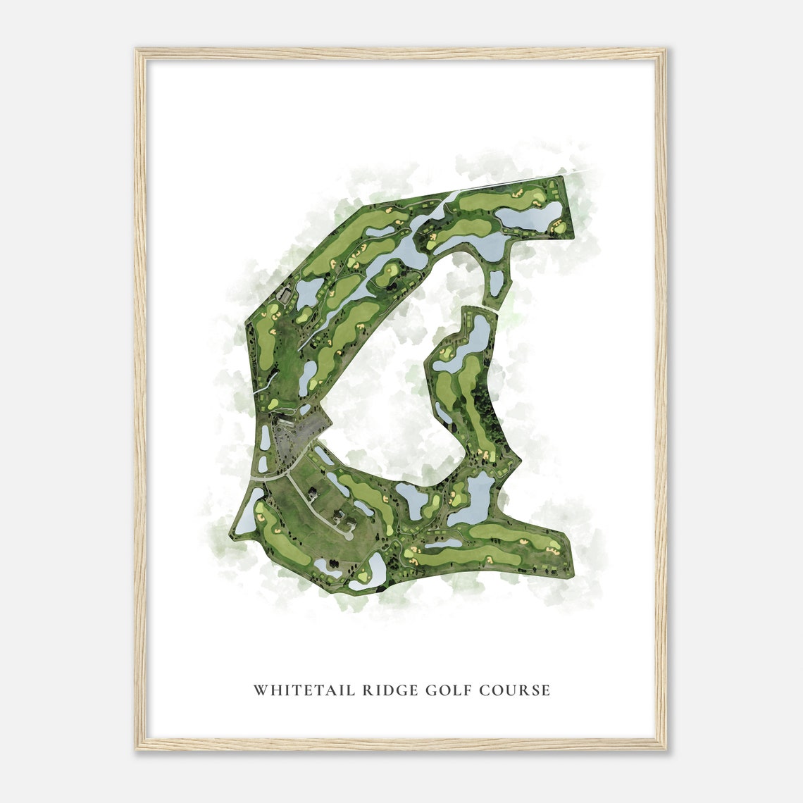 Whitetail Ridge Golf Course Watercolor Aerial Map Golfer Gift Poster - Image 2