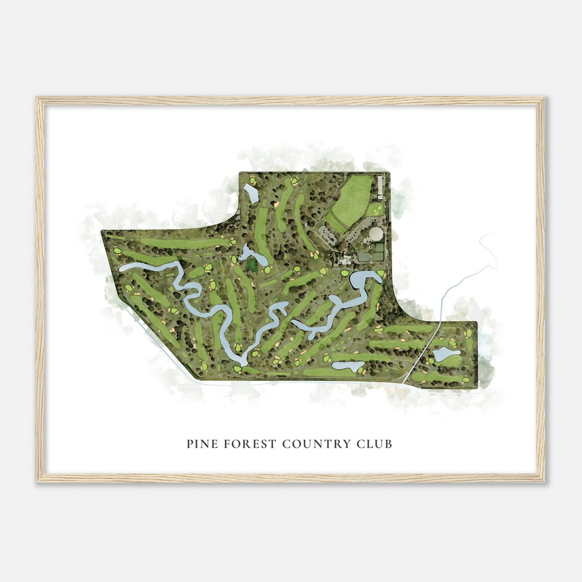 Pine Forest Country Club Texas Classic Watercolor Golf Poster