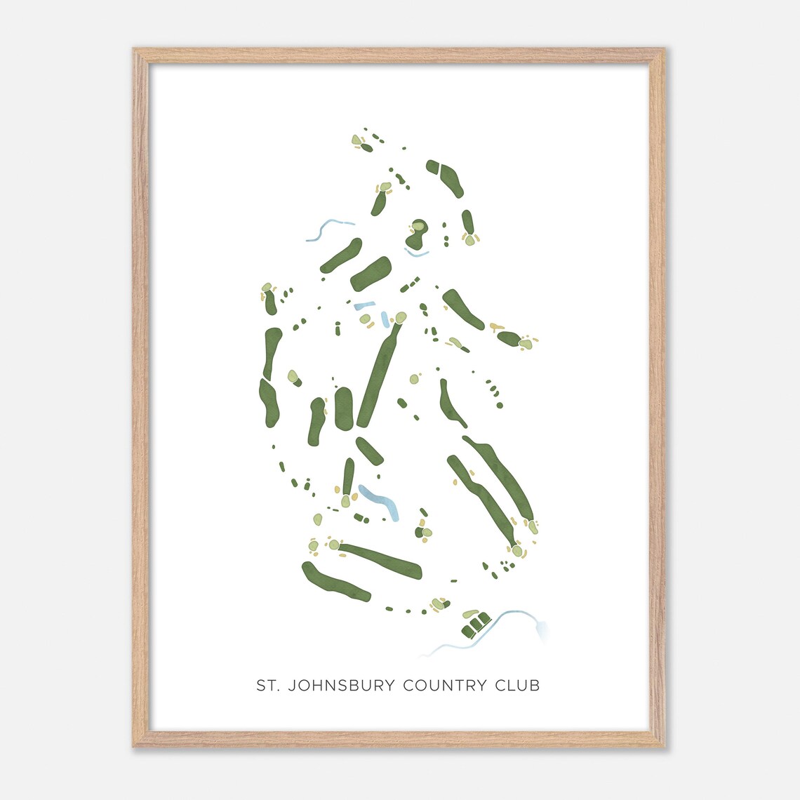 St. Johnsbury Country Club Minimalist Watercolor Course Map Poster - Image 2