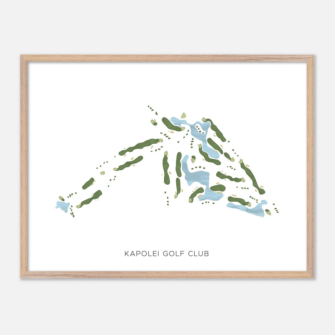 Kapolei Golf Club Kapolei Hawaii Modern Watercolor Map Poster