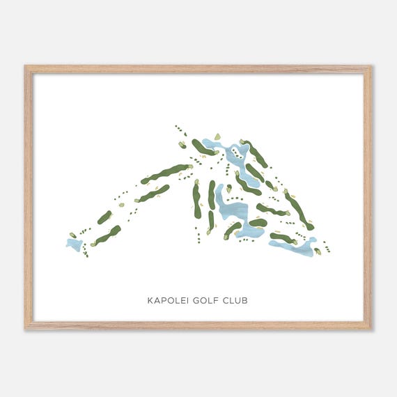 Kapolei Golf Club In Kapolei Hawaii Modern Watercolor Map Golfer Gift Golf Wall Art Golf Poster Print Course Layout