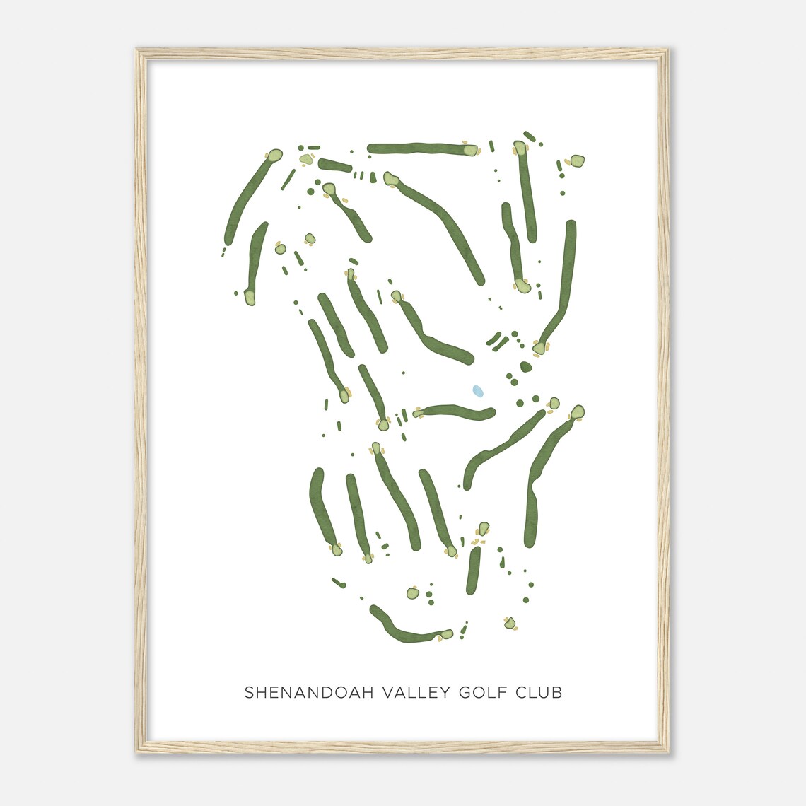 Shenandoah Valley Golf Club Modern Watercolor Golf Course Map Poster - Image 2
