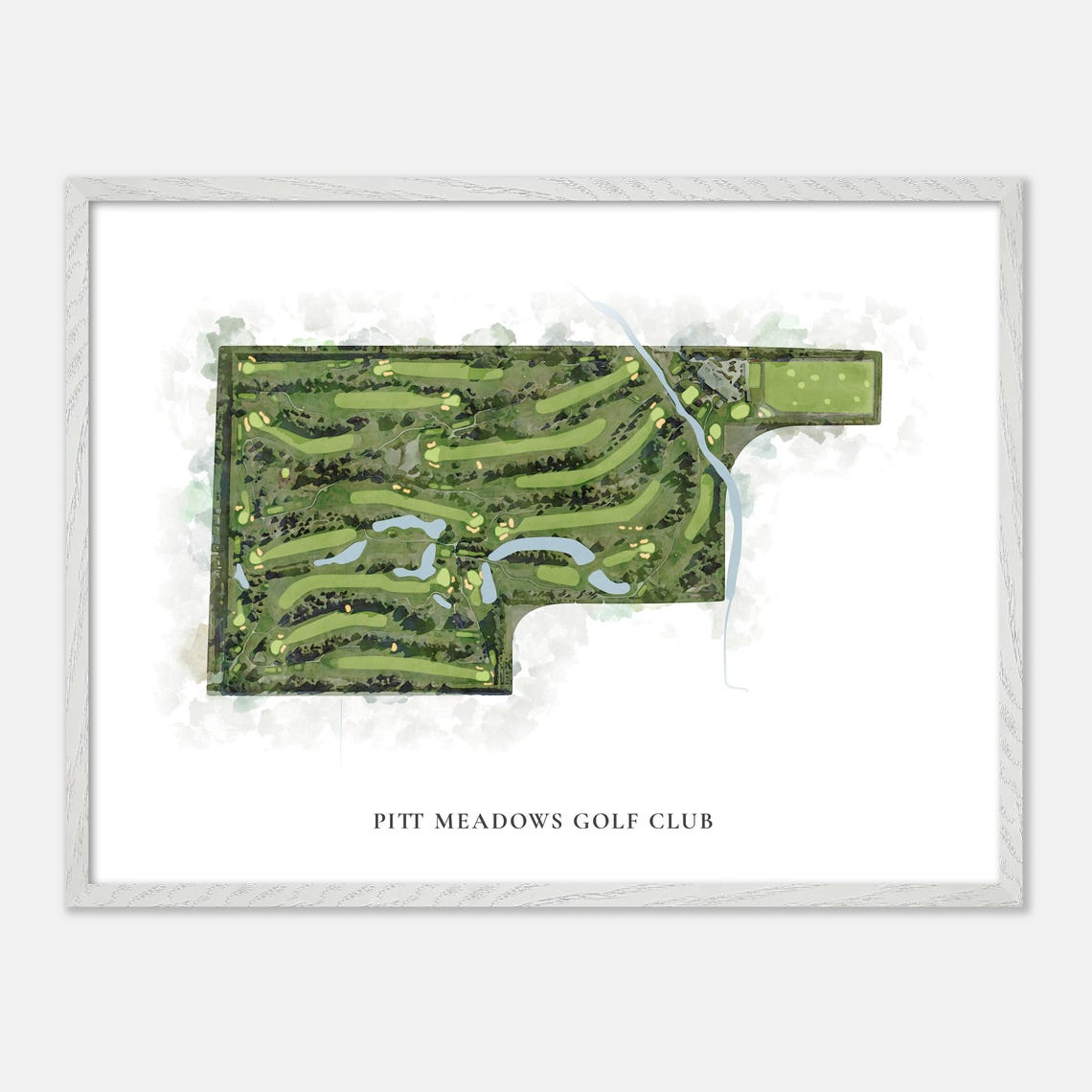 Pitt Meadows Golf Club Canada Classic Watercolor Golf Map Poster - Image 3