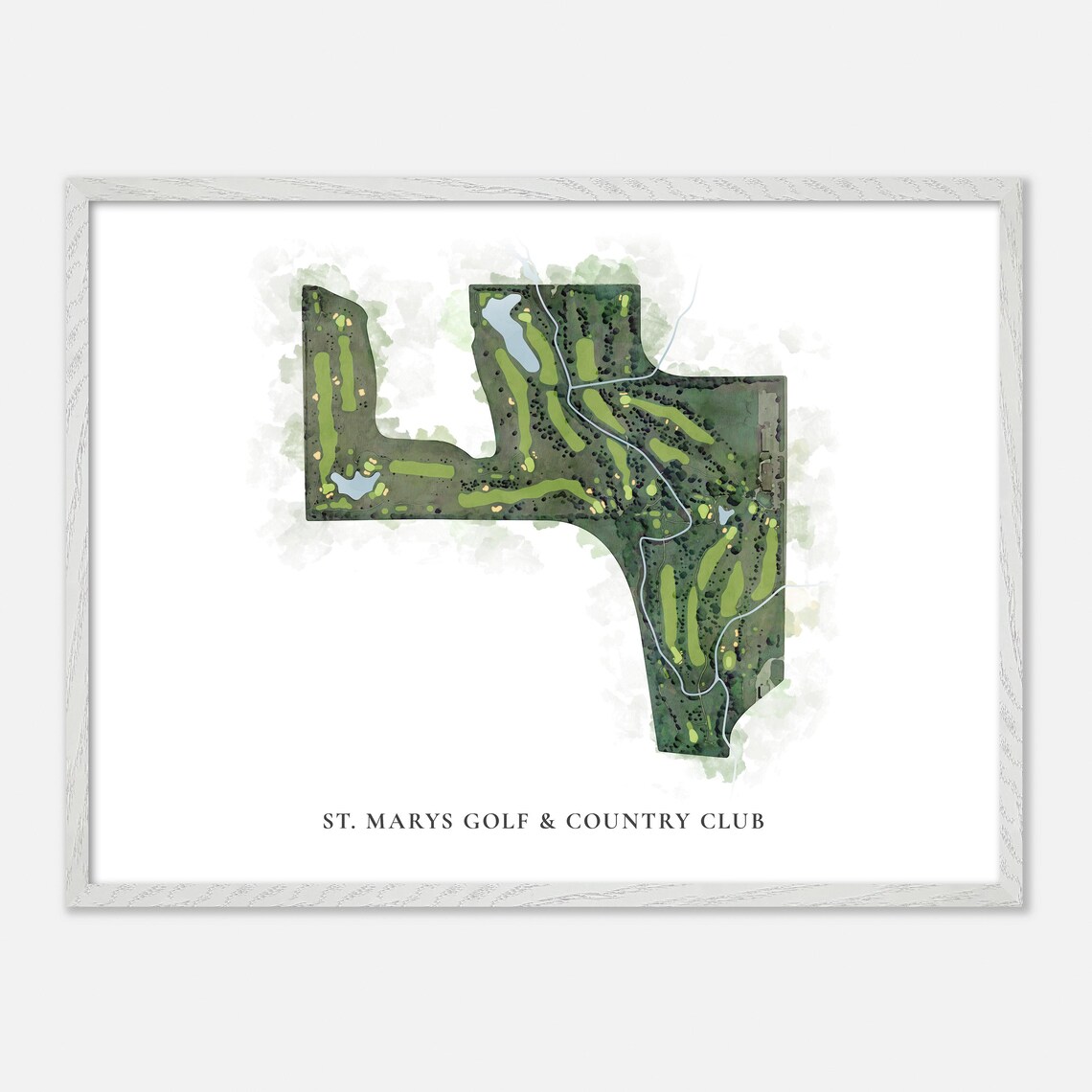 St Marys Golf Country Club Saint Marys Classic Watercolor Map Poster - Image 3