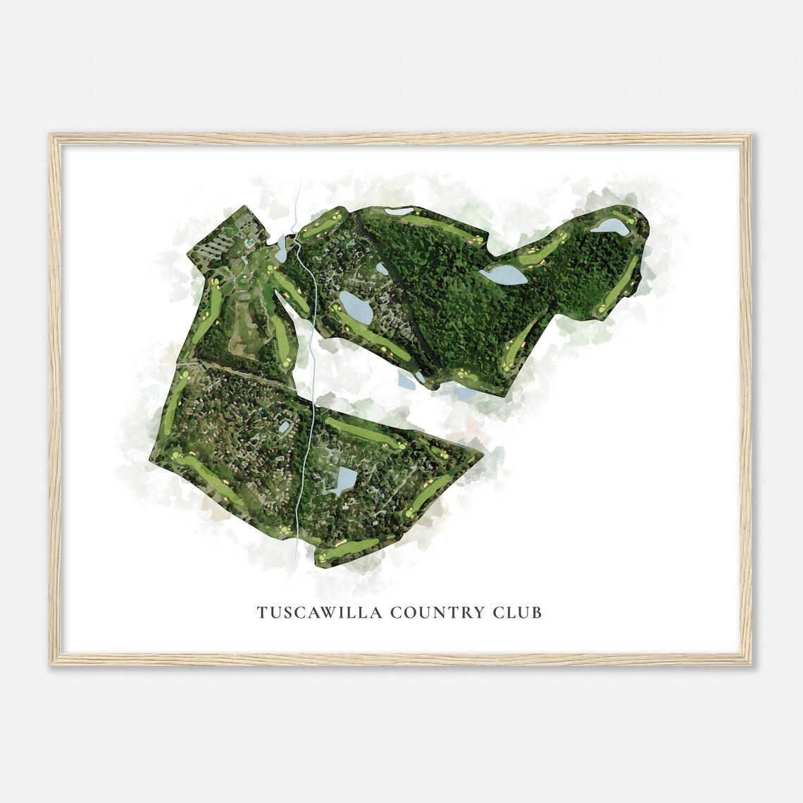Tuscawilla Country Club Florida Watercolor Map Print