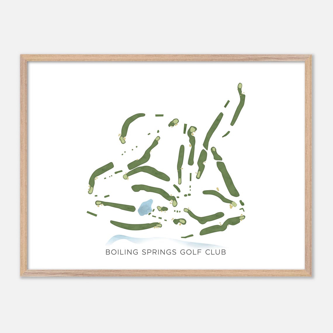Boiling Springs Golf Club Modern Fairway Golf Course Map Poster